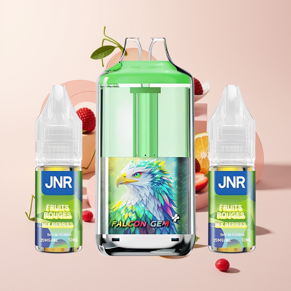 JNR Falcon GEM⁺ 30000 Puffs Synlig E-liquid Tank Toppfyllning Batteriindikator Skärm Dual Mesh Coil Sverige Grossist Blandade Bär