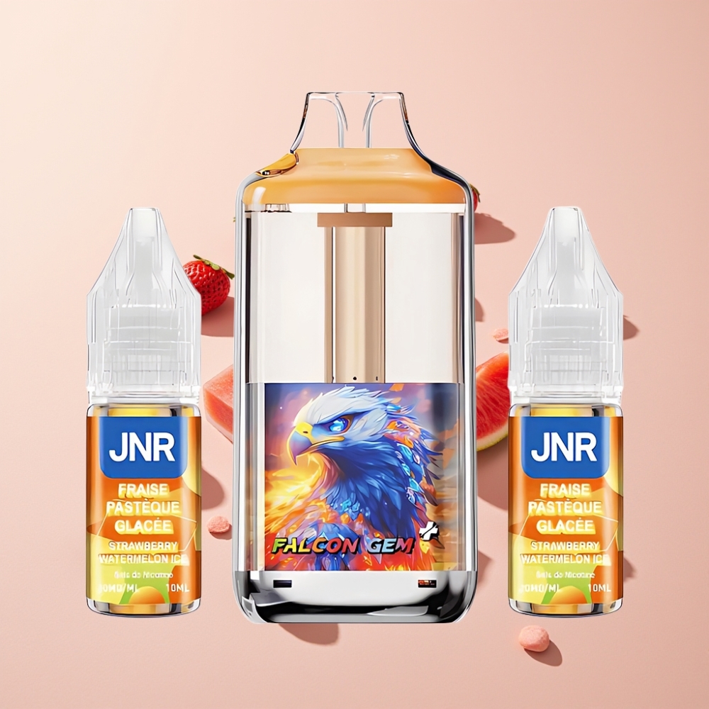 JNR Falcon GEM⁺ 30000 Puffs Synlig E-liquid Tank Toppfyllning Dual Mesh Coil Sverige Grossist Jordgubb Vattenmelon Is