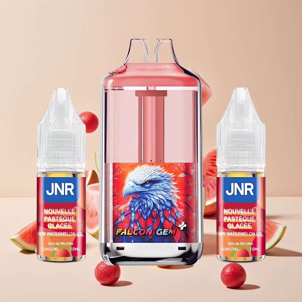 JNR Falcon GEM⁺ 30000 Puffs Synlig E-vätsketank Toppfyllning Dual Mesh Coil Sverige Grossist Vattenmelon Is