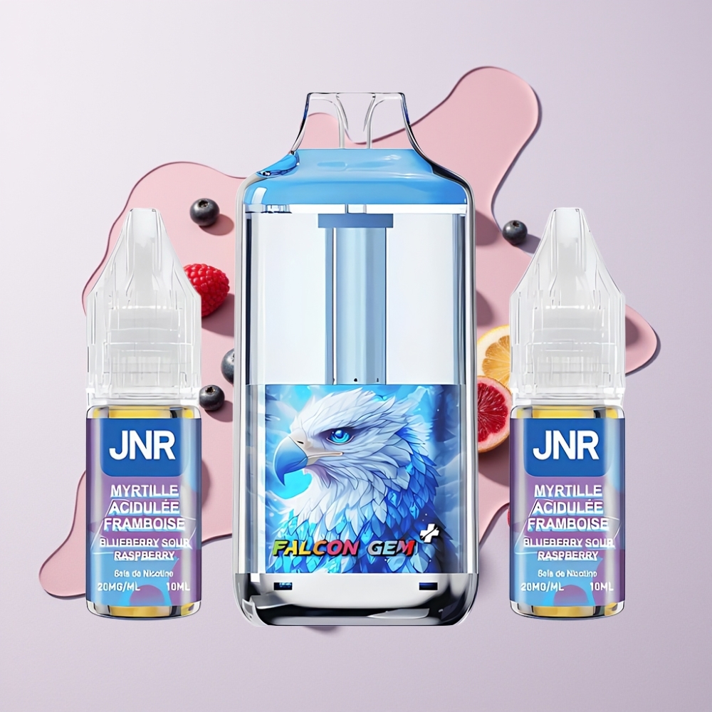 JNR Falcon GEM⁺ 30000 Puffs Synlig E-vätsketank Toppfyllningsdesign Batteriindikatorskärm Dual Mesh Coil Sverige Grossist Blåbär Sur Hallon