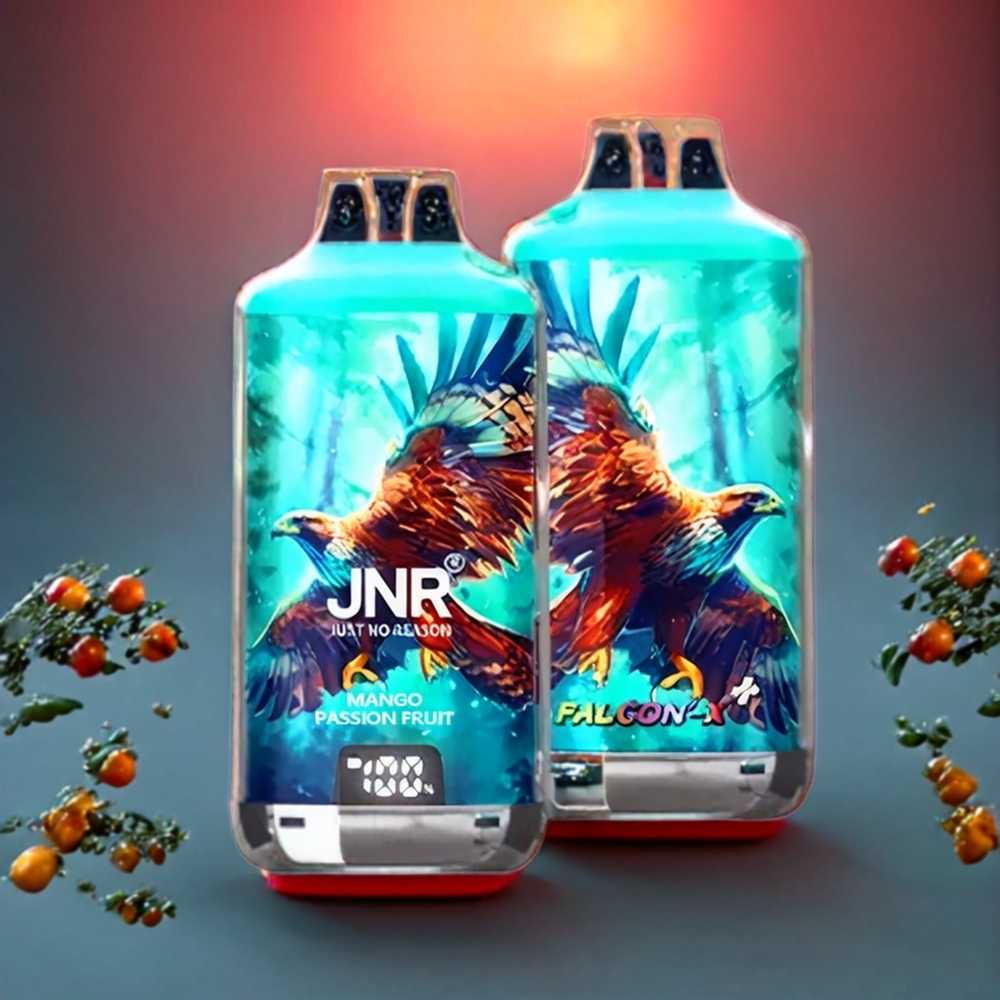 JNR Falcon X⁺ 28000 Puffar Top Refill Design 1.2Ω Dual Mesh Coil Sverige Grossist Mango Passionfrukt