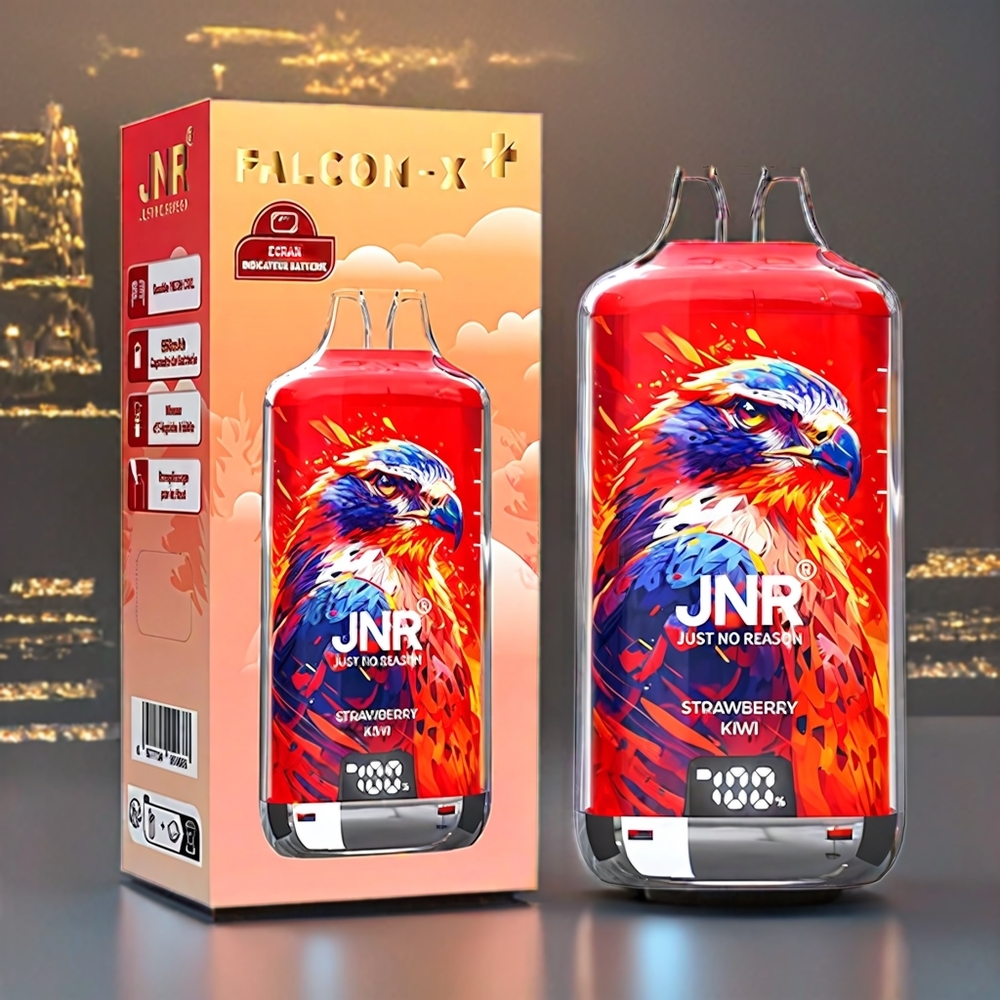 JNR Falcon X⁺ 28000 Puffar Toppfyllning Synlig E-Vätska Sverige Grossist Jordgubbe Kiwi
