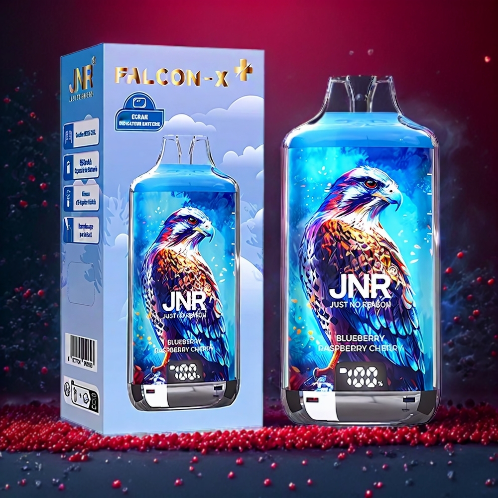 JNR Falcon X⁺ 28000 Puffar Toppfyllningsdesign 1.2Ω Dual Mesh Coil Blåbär Hallon Körsbär Sverige Grossist