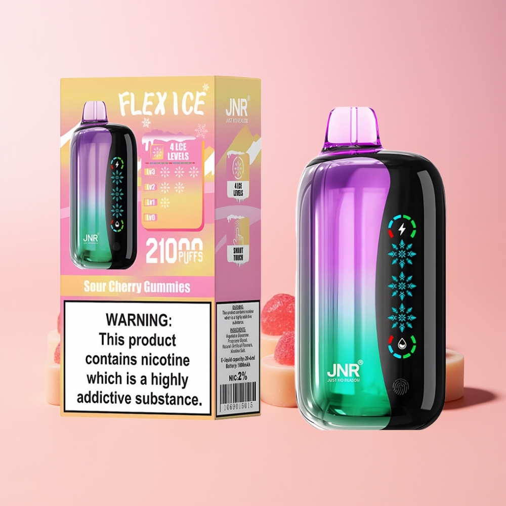 JNR Flex Ice 21000 Puffar Justerbar Is Touch Screen 1.2 Ohm Dual Mesh 1000mAh Typ-C Sverige Grossist Sursött Godis