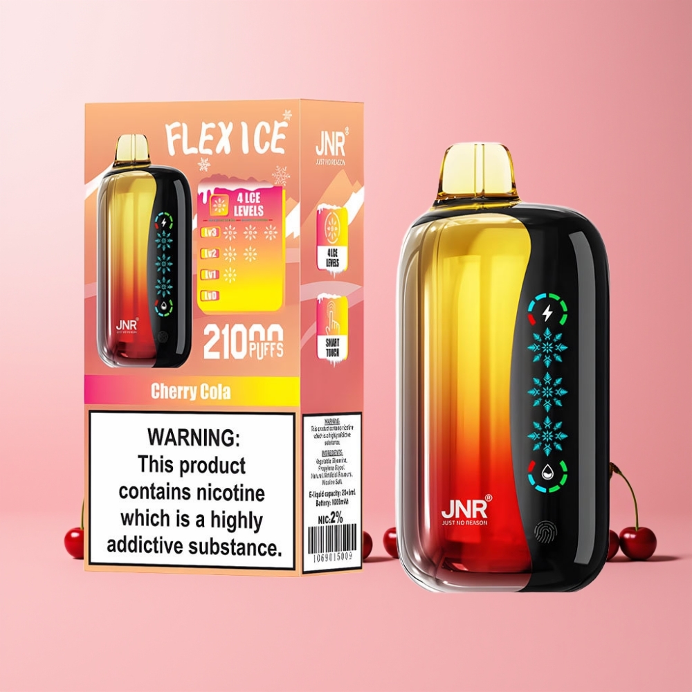 JNR Flex Ice 21000 Puffs Justerbar Luftflöde Touchskärm Dual Mesh Sverige Grossist Körsbärs Cola