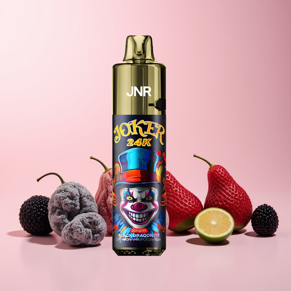 JNR Joker 24000 Puffs 24000 Mun Refillable Batteri 800mAh Svart Drake Is Sverige Grossist