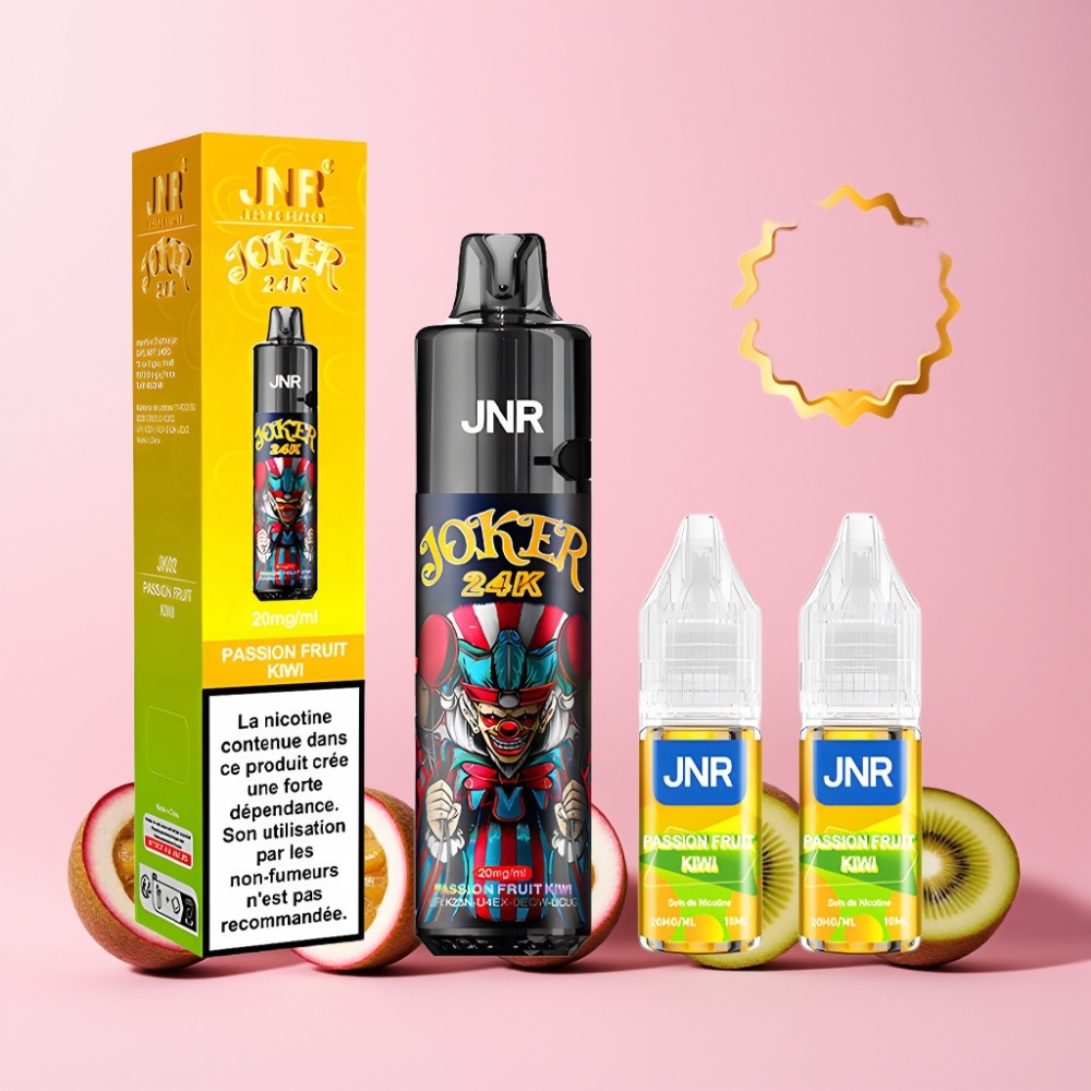 JNR Joker 24000 Puffs 2+10ml Fyllbar Pod Synlig E-vätska 800mAh Batteri Sverige Grossist Passionsfrukt Kiwi