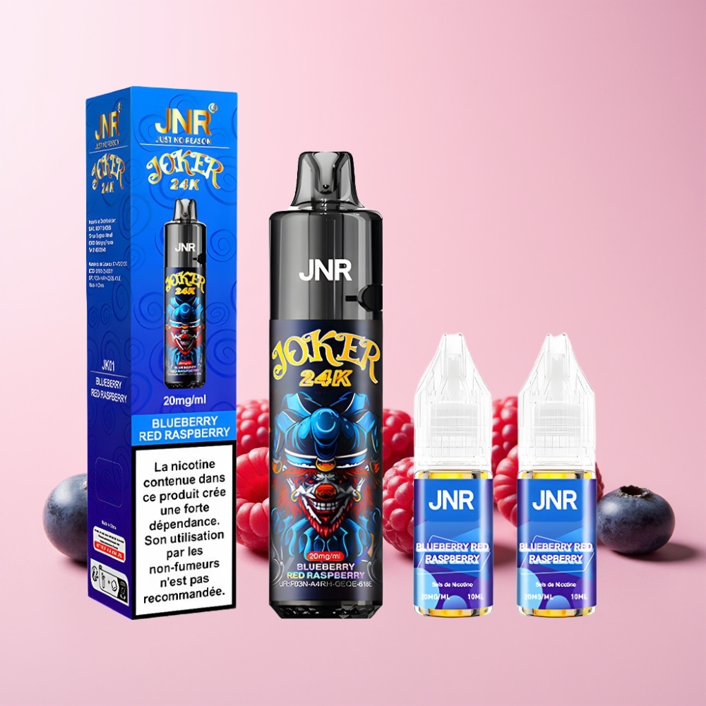 JNR Joker 24000 Puffs 2+10ml Fyllbar Pod Synlig E-vätskenivå 800mAh Batteri Sverige Grossist Blåbär Roda Hallon