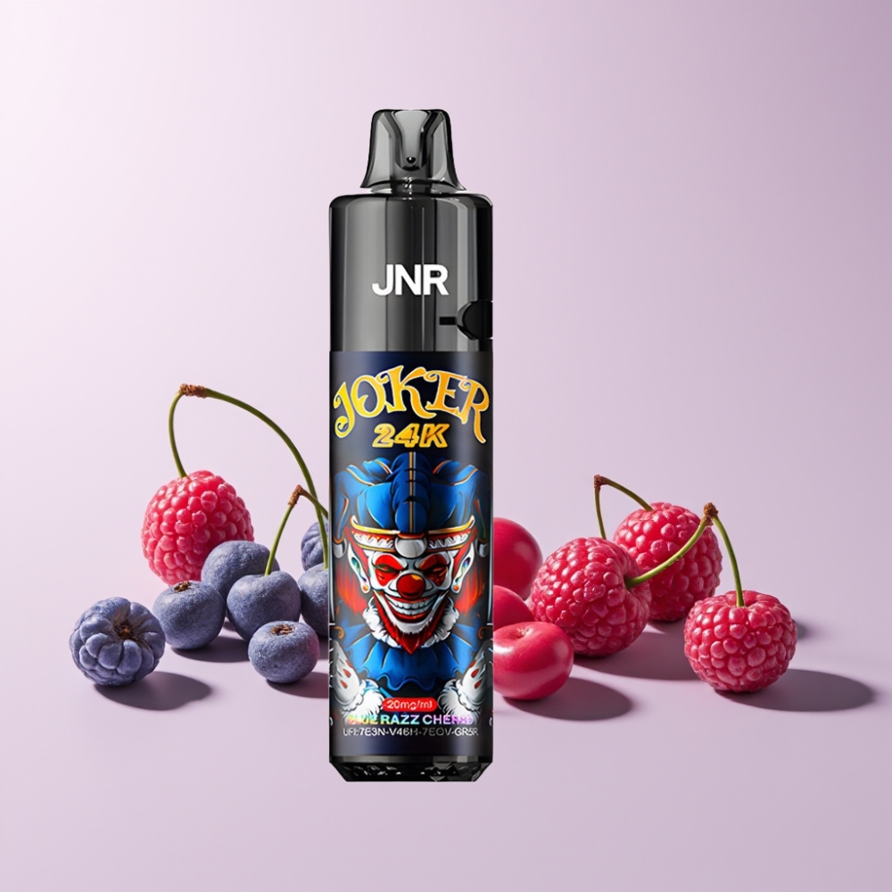 JNR Joker 24000 Puffs 2+10ml Fyllningsbar Pod Synlig E-vätskenivå 800mAh Batteri Sverige Grossist Blå Hallon Körsbär