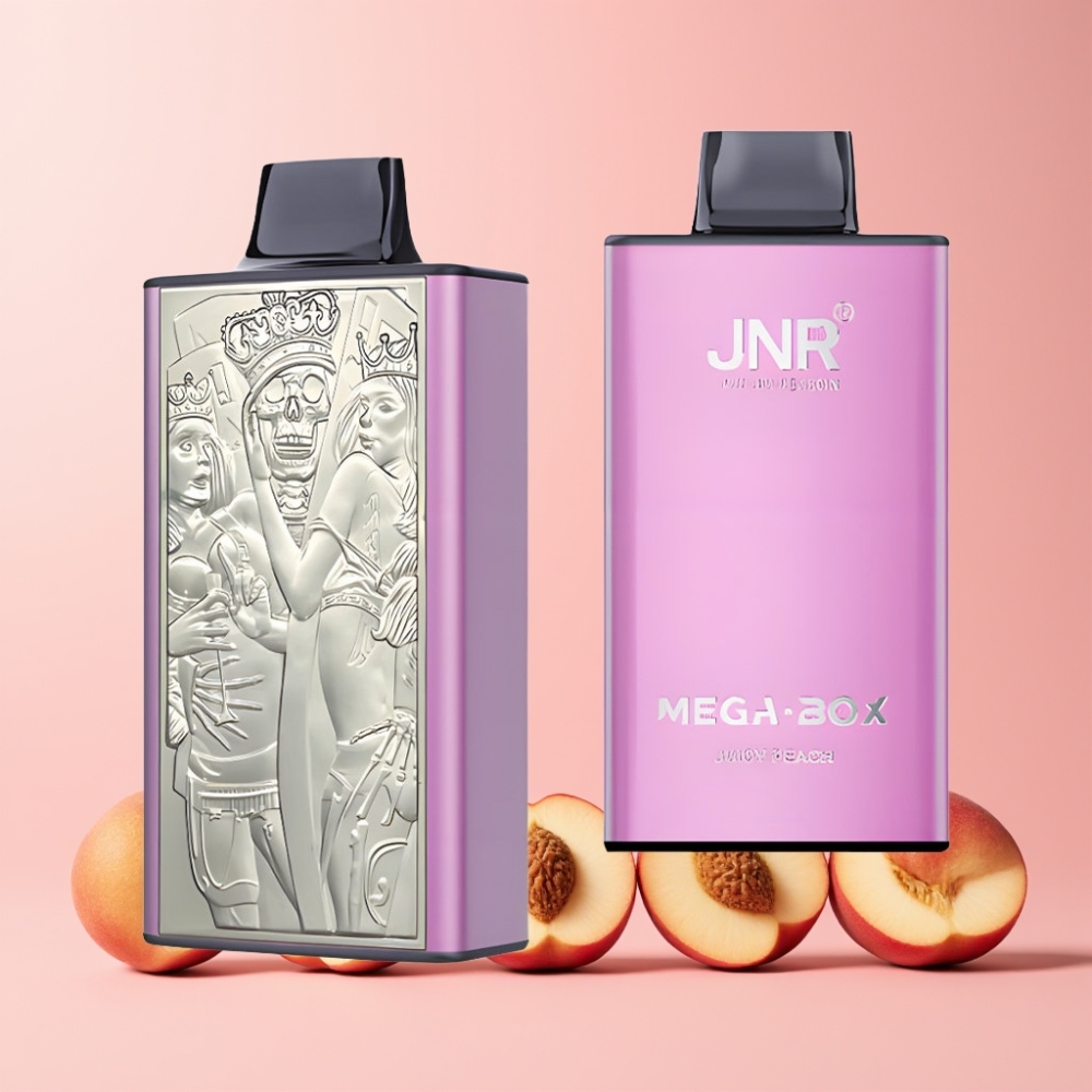 JNR Mega Box 25000 Puffar Dual Mesh Coil Type-C Laddning Sverige Grossist Saftig Persika