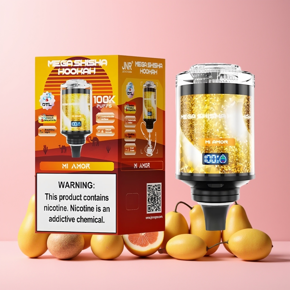 JNR Mega Shisha Hookah 100K Svensk Grossist 70mm Skärm Luftflöde Mi Amor
