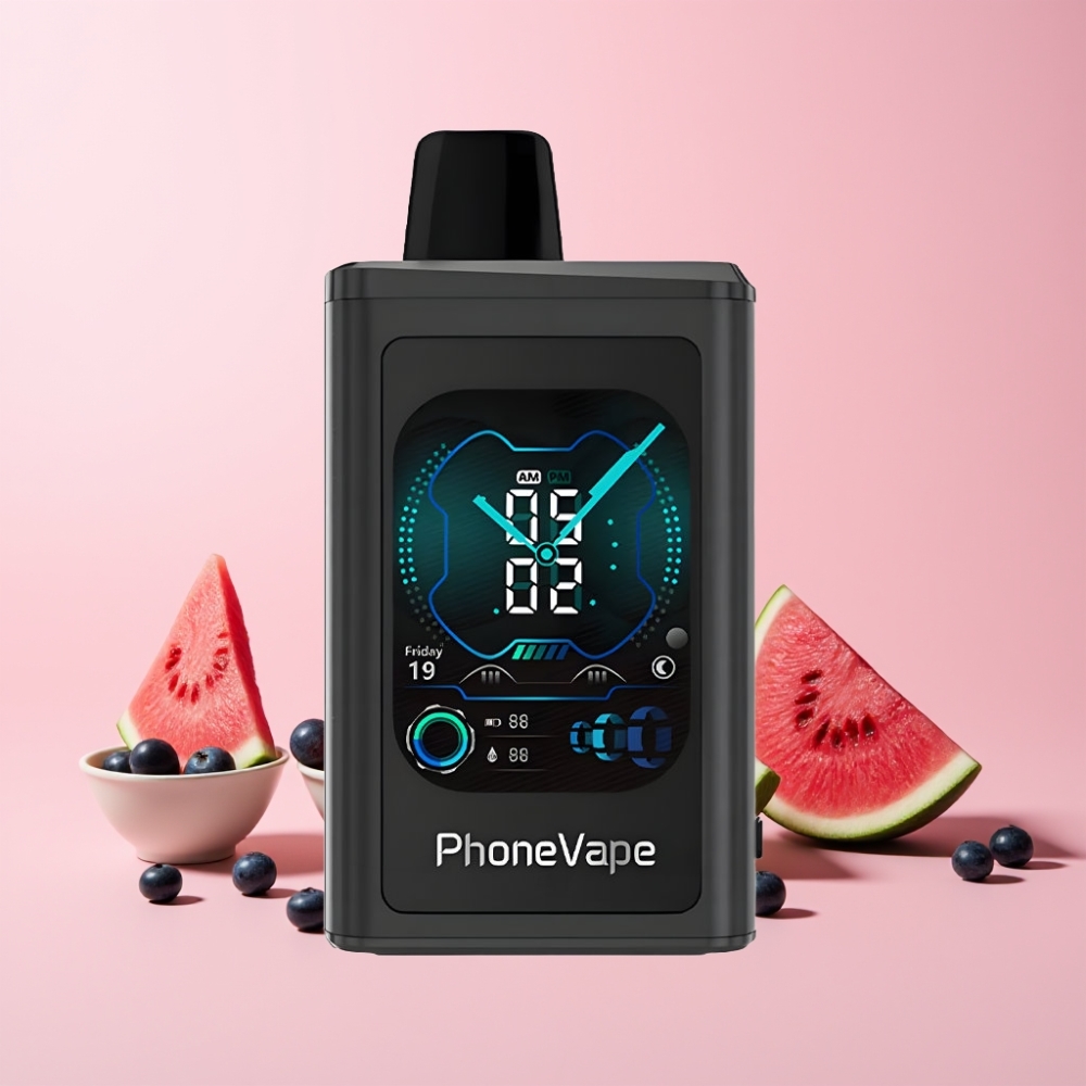 JNR PhoneVape 30000 puffar Laddningsbar Turbo App-kontrollerad Blåbär Vattenmelon Sverige Grossist