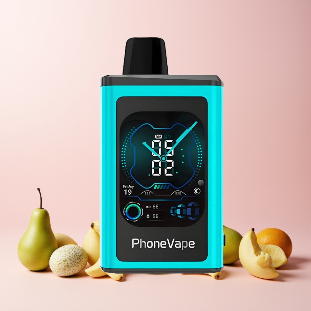 JNR PhoneVape 30000 puffar Laddningsbar Turbo Justerbar Luftflöde Appkontrollerad Fullskärmsdisplay Nikotinstyrka 2% 5% Sverige Grossist Miami Mynta