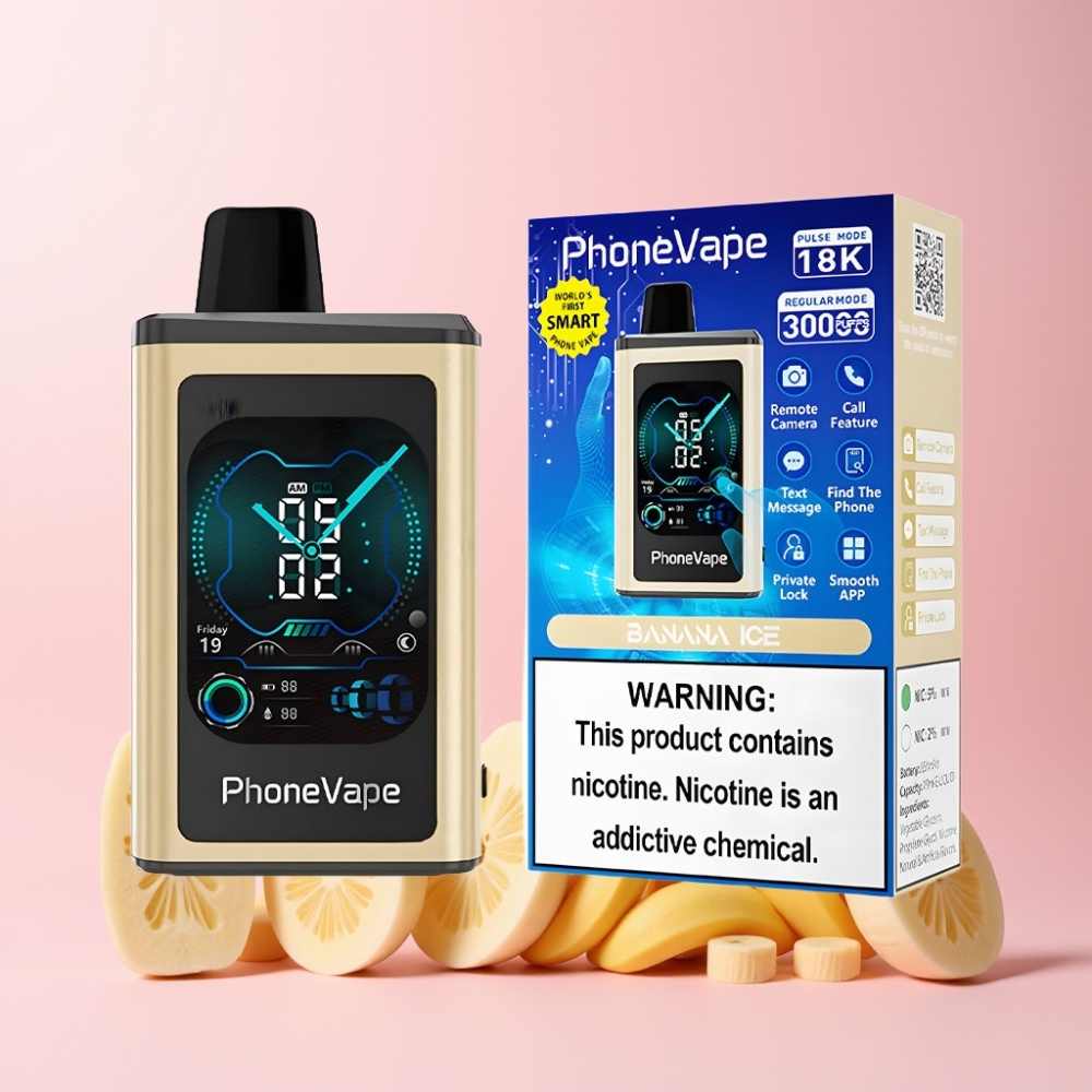 JNR PhoneVape 30000 puffar Rechargeable Turbo Luftflöde App Kontrollerad Bananis Sverige Grossist