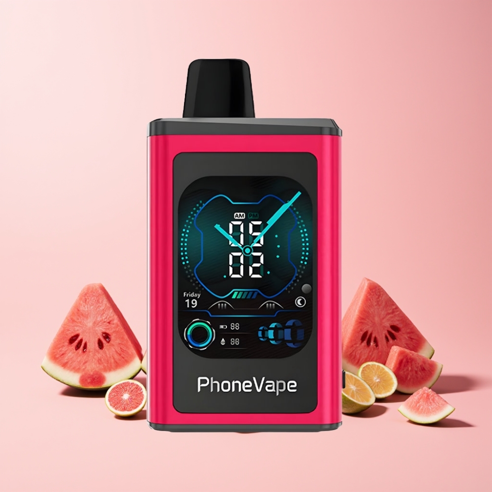 JNR PhoneVape 30000 puffar Turbo Mode Justerbar Luftflöde Appkontrollerad 2% 5% Nikotin Sverige Grossist Vattenmelon Is