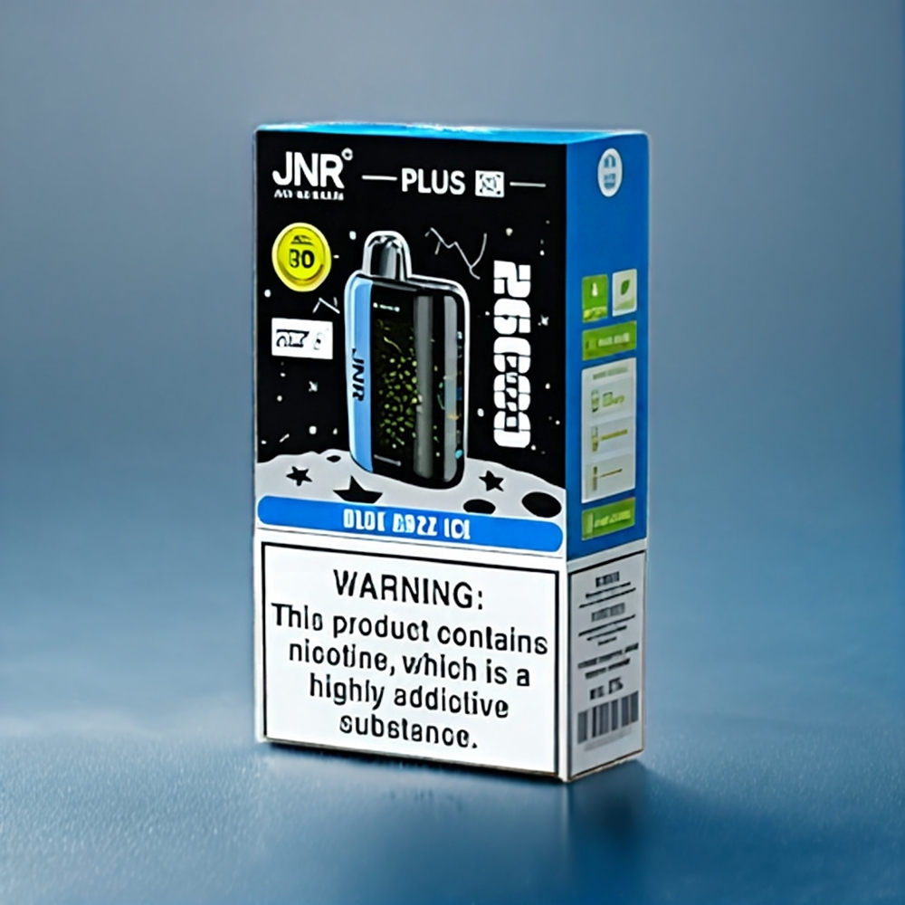 Blå Hallon Is JNR Plus-X 26000 Puffar 850mAh 28ml 2% Dual Mesh Coil Type-C 3D Curved Screen Sverige Grossist