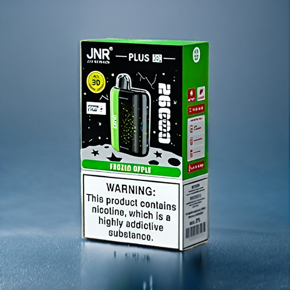 Fryst Äpple JNR Plus-X 26000 Puffar Sverige Grossist 850mAh 28ml 2% Dual Mesh Coil Type-C 3D Curved Screen