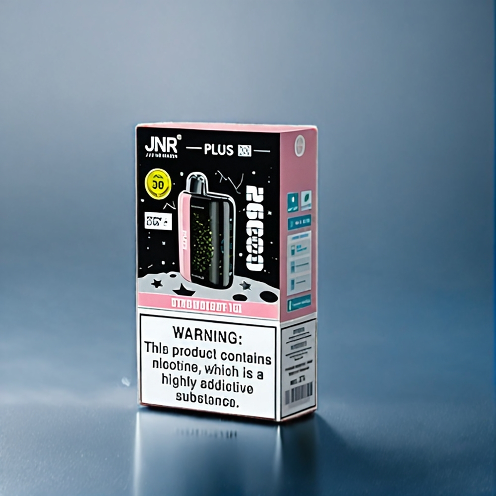 Jordgubbe Is JNR Plus-X 26000 Puffar 850mAh 28ml 2% Dual Mesh Coil Type-C 3D Skärm Sverige Grossist
