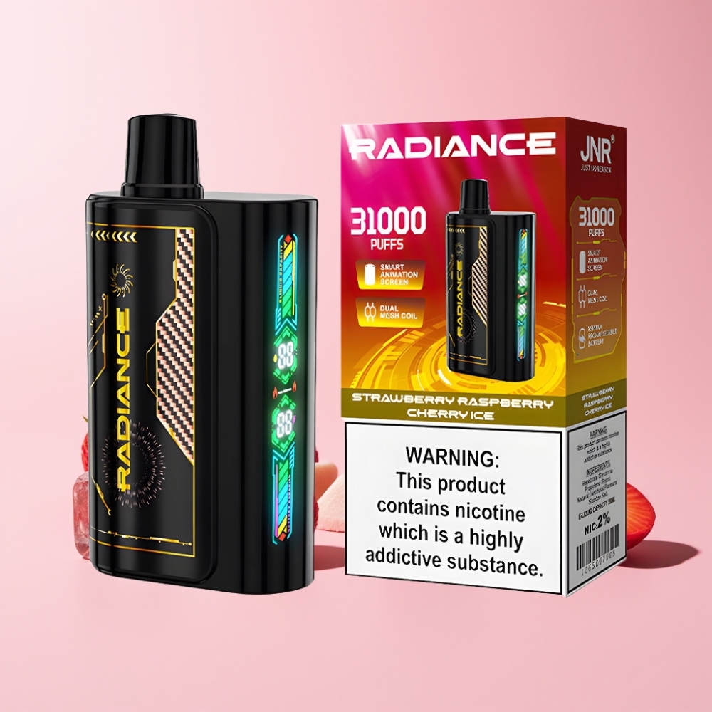 JNR Radiance 31000 Puffar Smart Skärm Dual Mesh 950 mAh Sverige Grossist Jordgubb Hallon Körsbär Is
