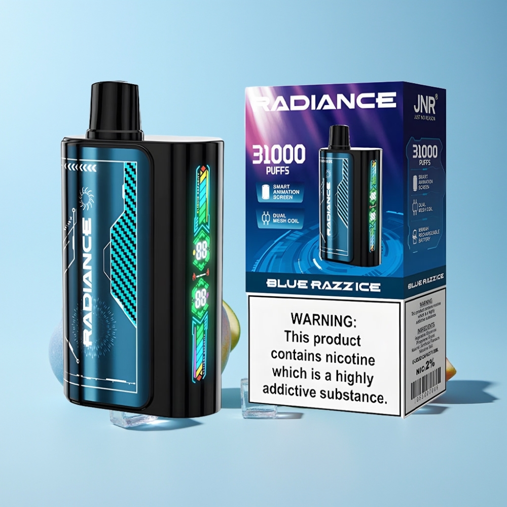 JNR Radiance 31000 Puffar Smart Skärm Dual Mesh Coil 950 mAh Sverige Grossist Blå Hallon Is