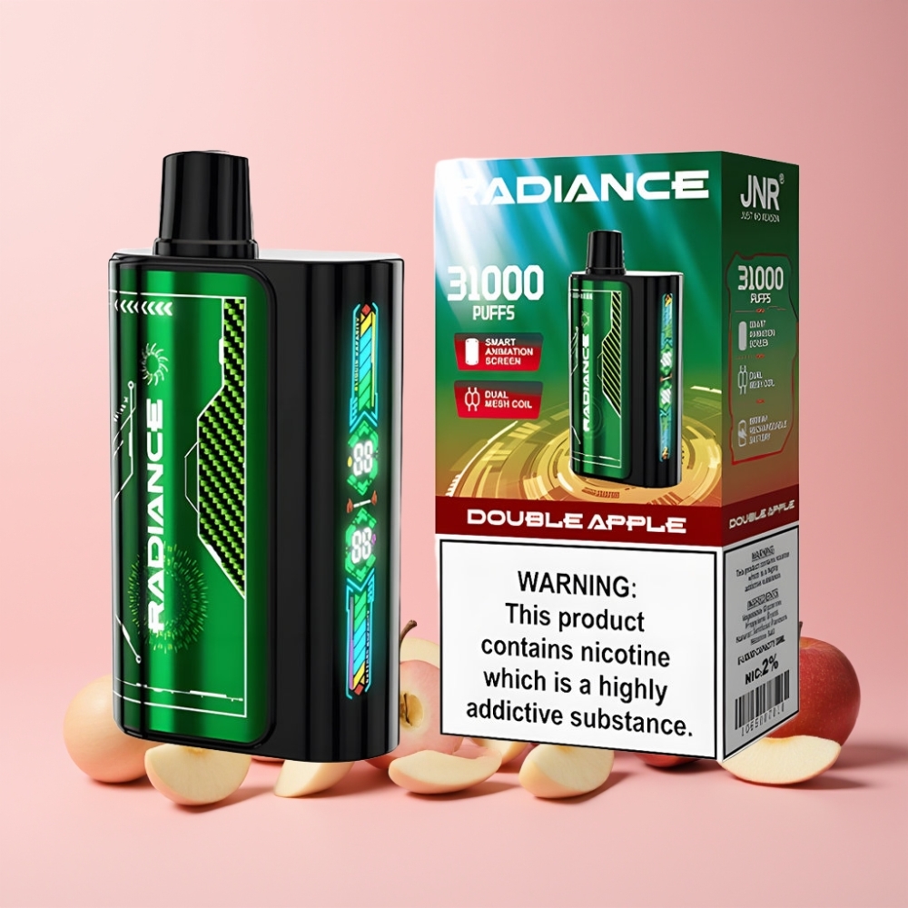 JNR Radiance 31000 Puffar Smart Skärm Dual Mesh Coil 950 mAh Sverige Grossist Dubbel Äpple