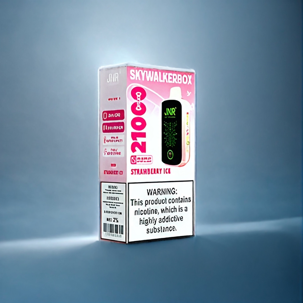 Jordgubb Is Skywalker JNR Box 21000 Puffar 850mAh 25ml Dual Mesh Coil Type-C Full-Screen Display Sverige Grossist