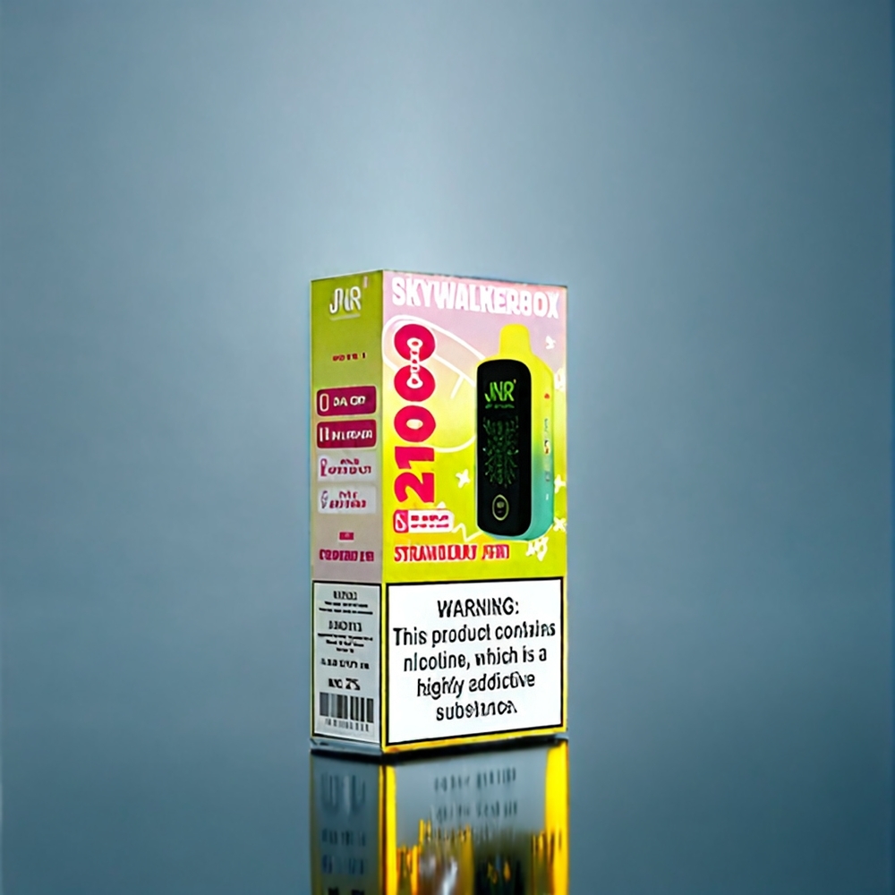 Jordgubb Kiwi JNR Skywalker Box 21000 Puffar 850 mAh 25ml Dual Mesh Coil Type-C Quick Charge Full-Screen Intelligent Display Sverige Grossist
