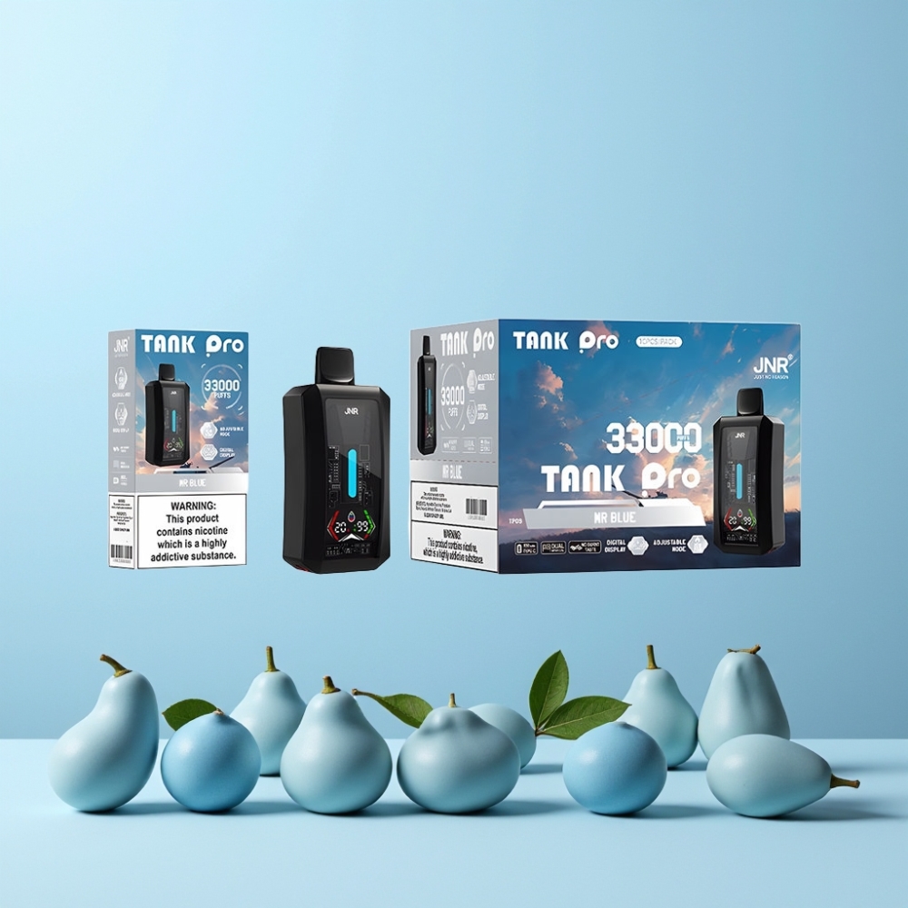 JNR Tank Pro 33000 Puff Digital Display Dual Mesh Coil 28ml E-Liquid Sverige Grossist Herr Blå