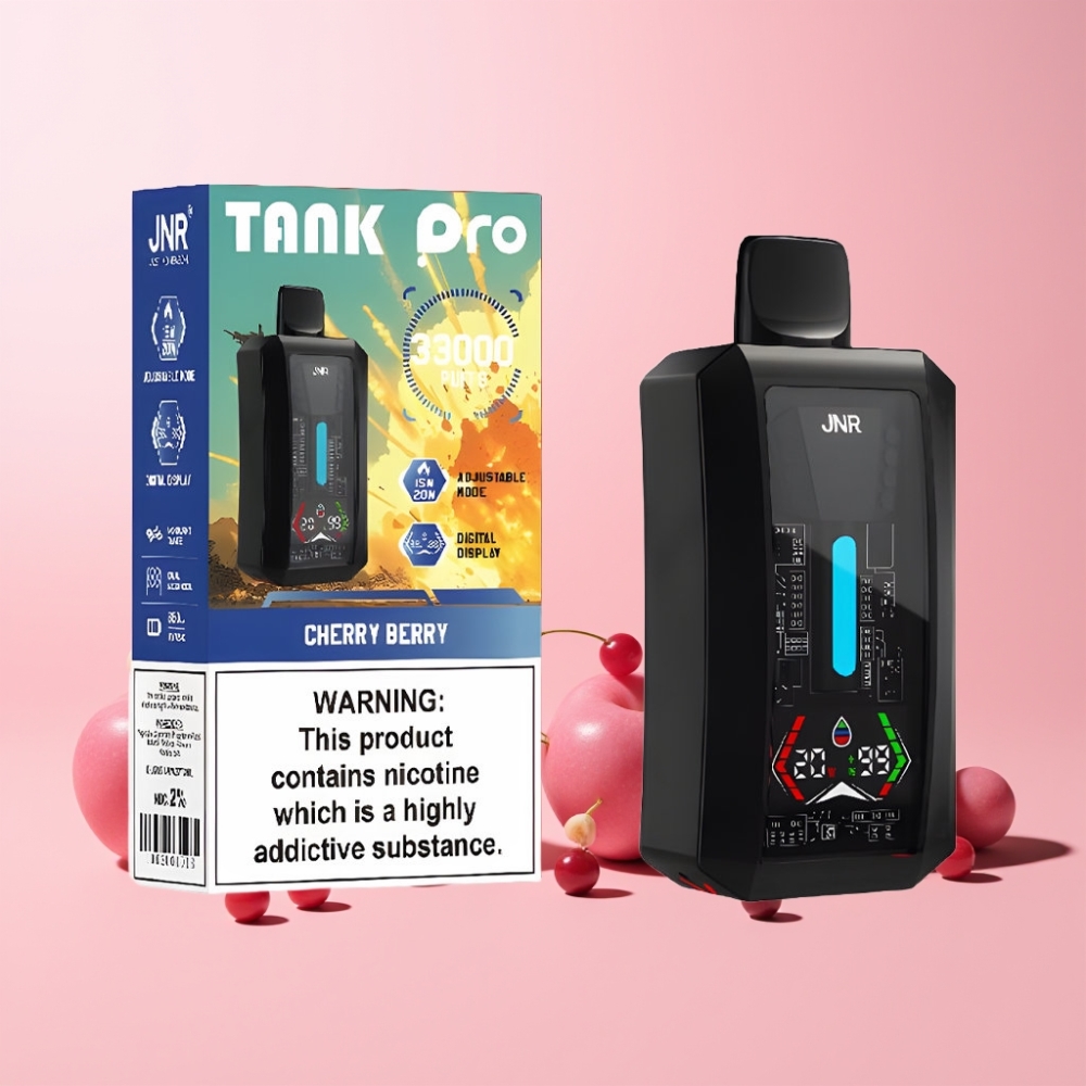 JNR Tank Pro 33000 Puff Digital Display Dual Mesh Coil 850mAh Sverige Grossist Körsbär Bär