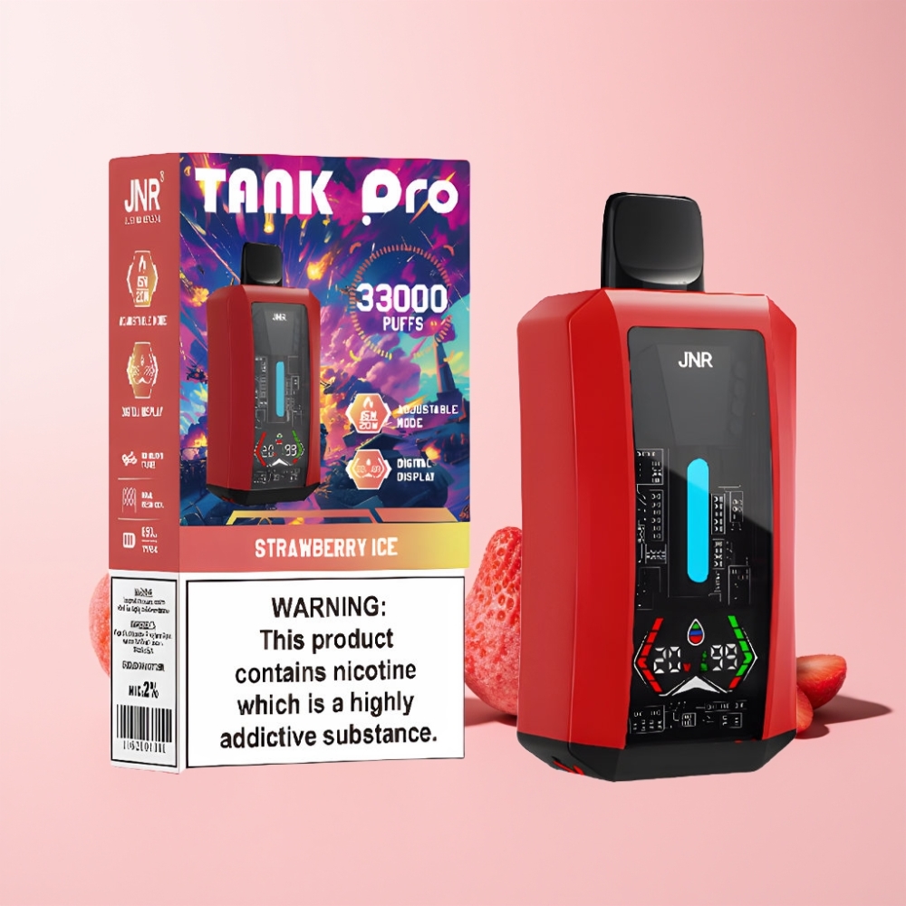 JNR Tank Pro 33000 Puff Digital Display Dual Mesh Coil Sverige Grossist Jordgubb Is