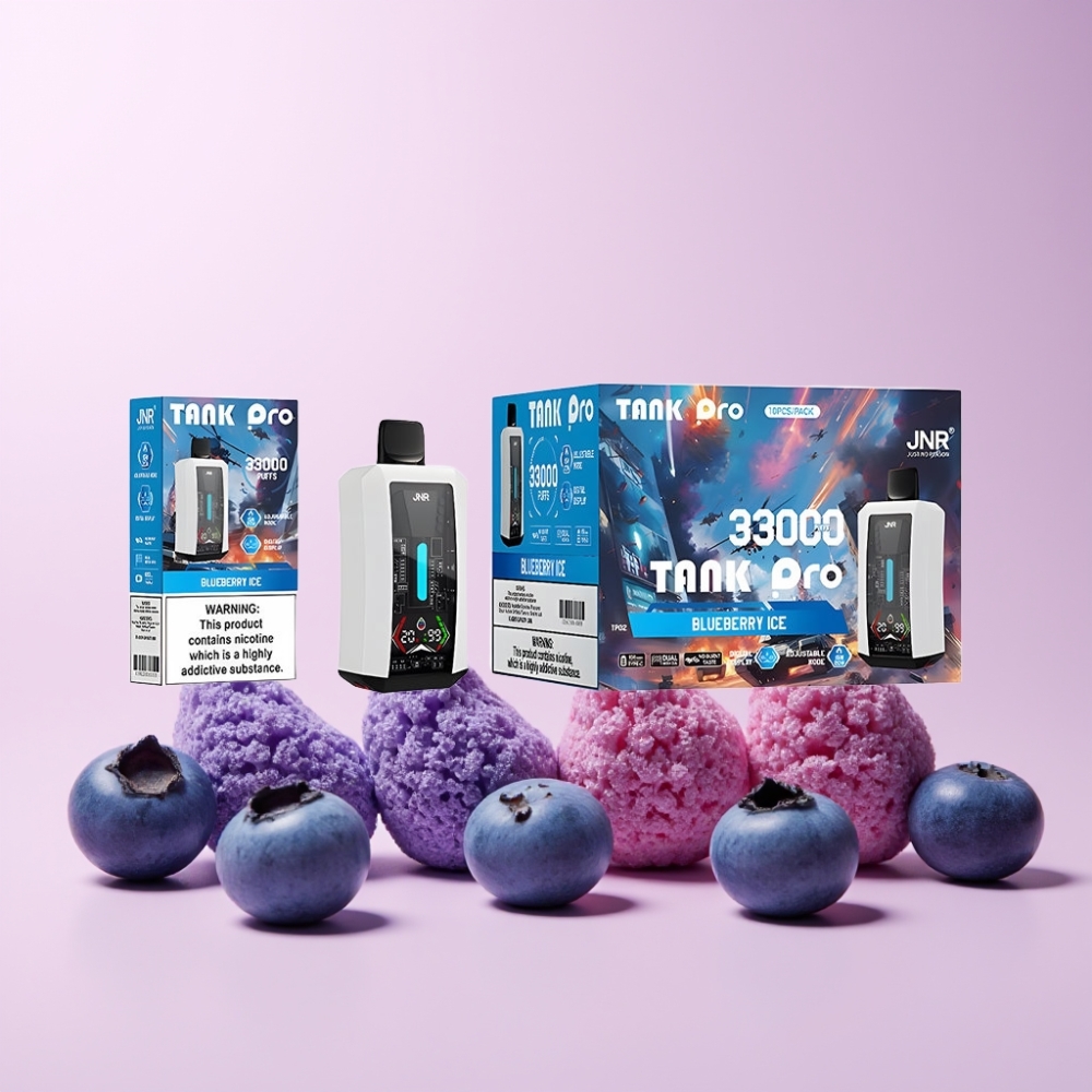 JNR Tank Pro 33000 Puffs Digital Display Dual Mesh Coil Sverige Grossist Blåbär Is