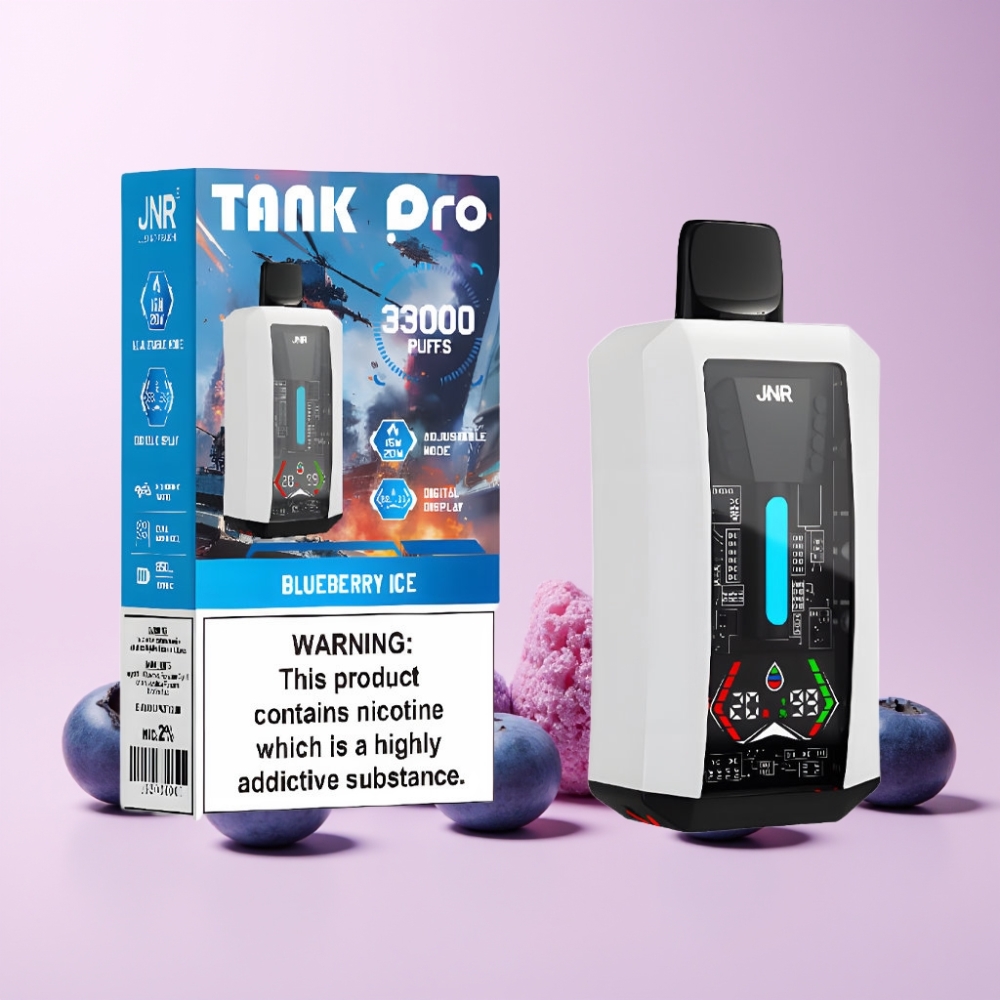 JNR Tank Pro 33000 Puffs Digital Display Dual Mesh Coil Sverige Grossist Blåbär Is
