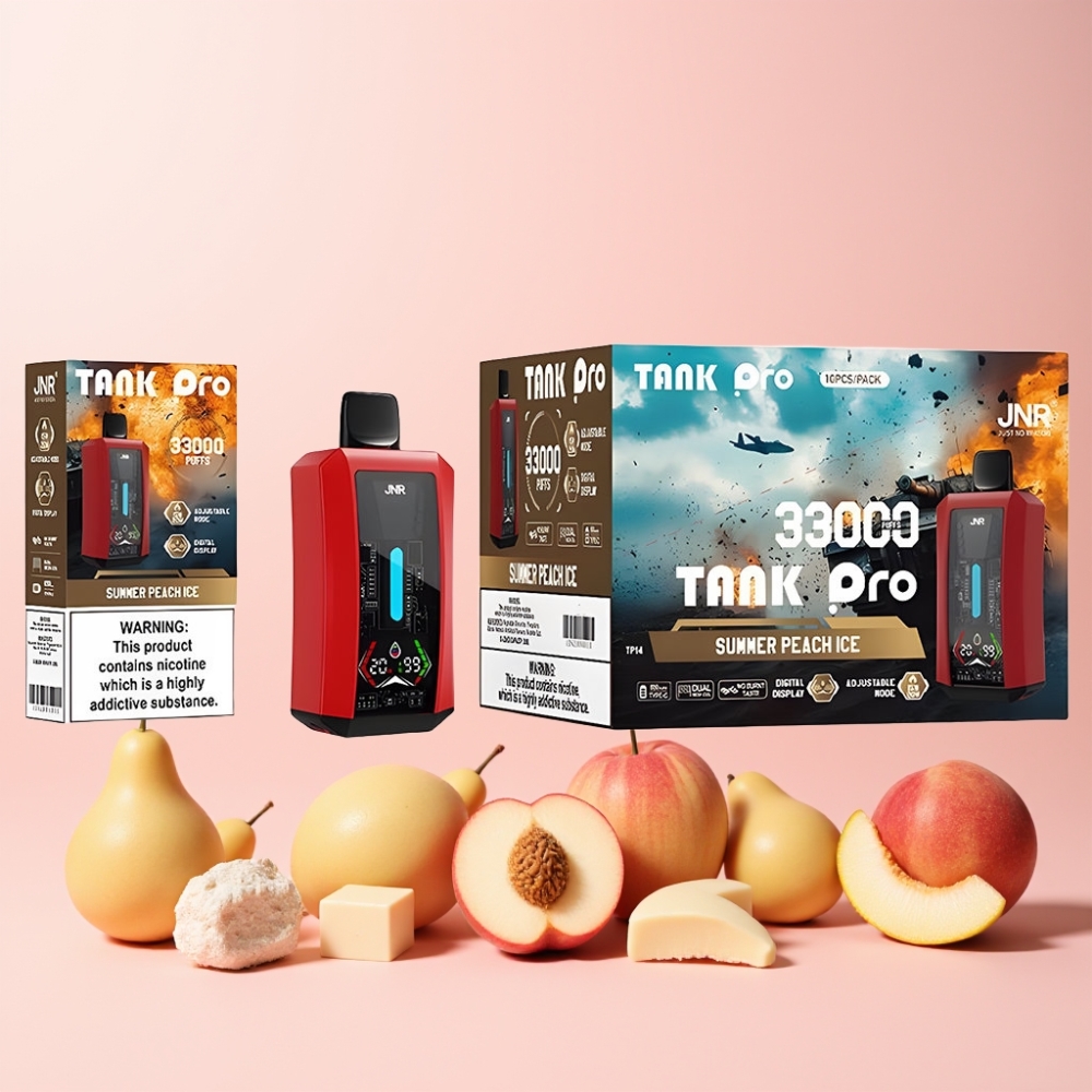JNR Tank Pro 33000 Puffs Digital Display Dual Mesh Coil Sverige Grossist Sommar Persika Is