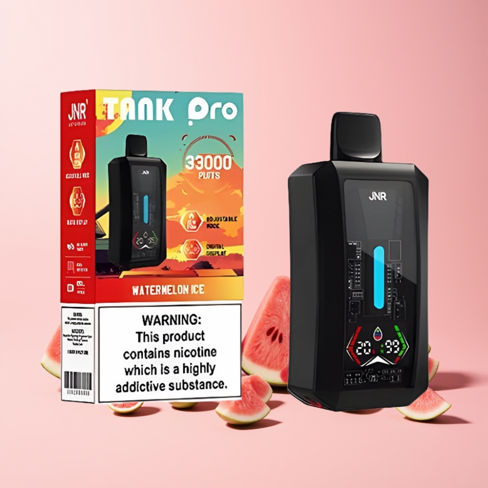 JNR Tank Pro 33000 Puffs Digital Display Dual Mesh Coil Sverige Grossist Vattenmelon Is