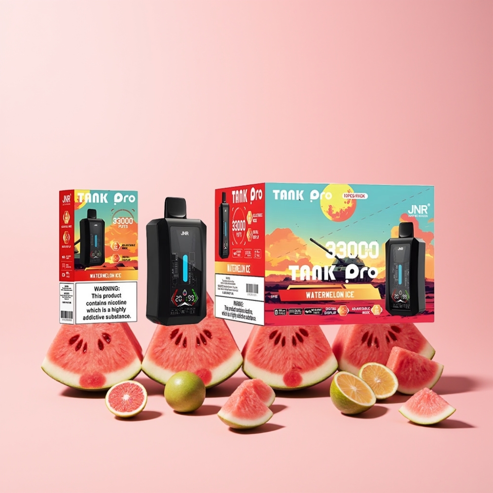 JNR Tank Pro 33000 Puffs Digital Display Dual Mesh Coil Sverige Grossist Vattenmelon Is