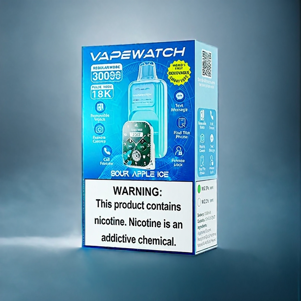 Sur Äpple Is JNR Vape Watch 30000 Puffar 1000mAh Dual Mesh Coil Type-C Sverige Grossist