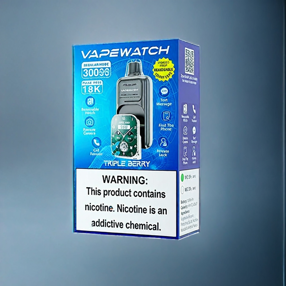 Trippelbär JNR Vape Watch 30000 Puffar 1000mAh 19mL 5% Dual Mesh Coil Type-C Sverige Grossist