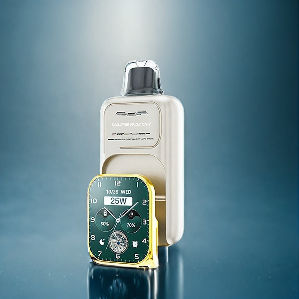 Vattenmelon Is JNR Vape Watch 30000 Puffar Sverige Grossist 18 000 Puffar Pulsläge 1000mAh 19mL 5% Dual Mesh Coil Type-C Snabbuppladdning