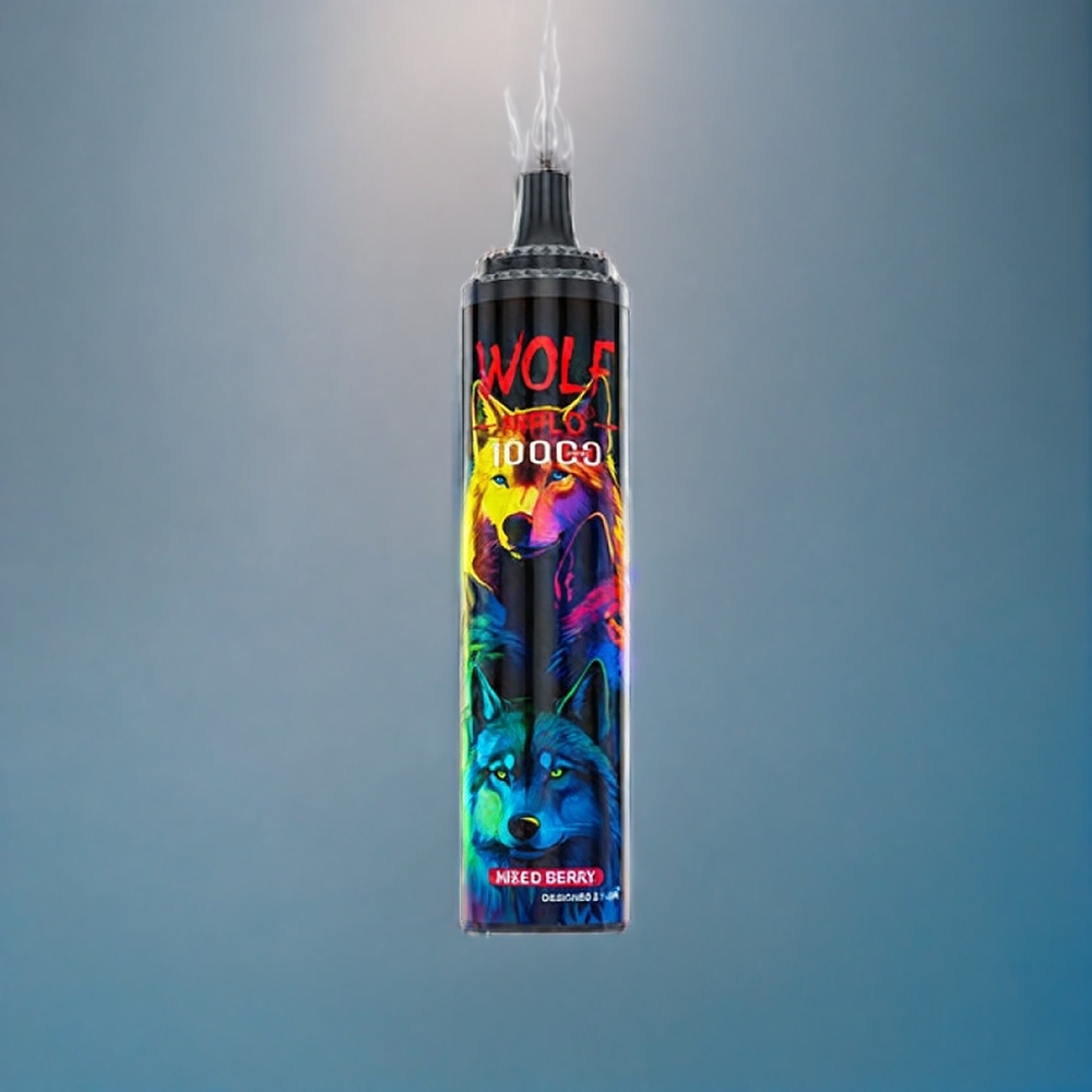 Blandade Bär JNR Wolf 10000 Puffar 1.0 Ohm Mesh 650mAh 20ml 0/2/5% Type-C Sverige Grossist
