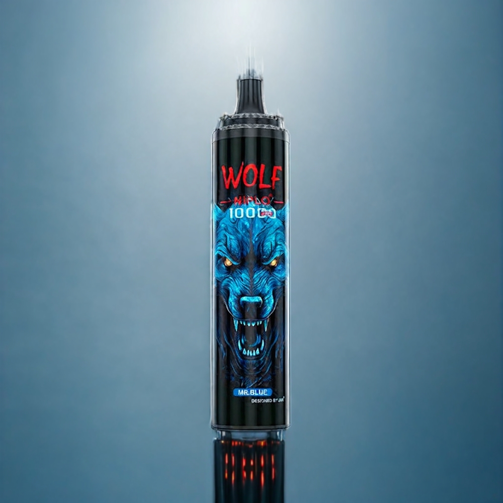 Herr Blå JNR Wolf 10000Puffar 1.0 Ohm Mesh 650mAh 20ml Sverige Grossist
