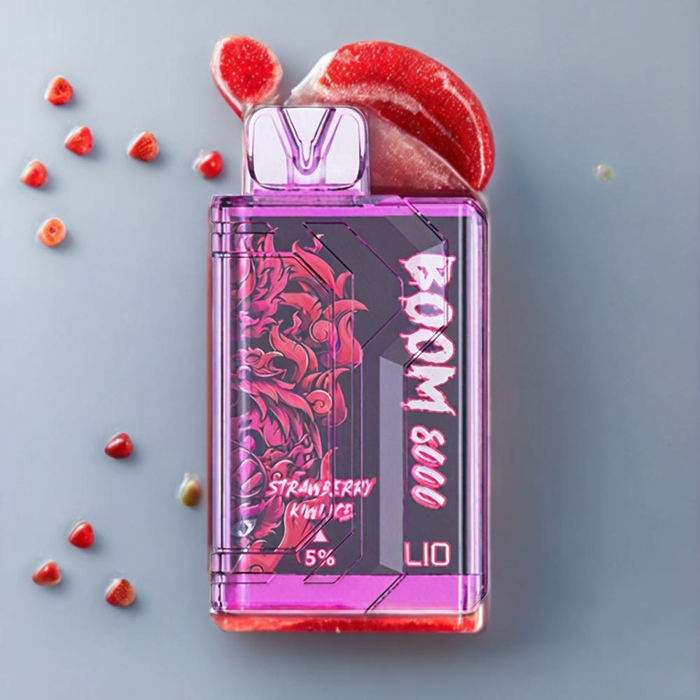 LIO BOOM PRO 8000 Puffs 15ml 5% Mesh Coil Type-C Sverige Grossist Jordgubb Kiwi Is