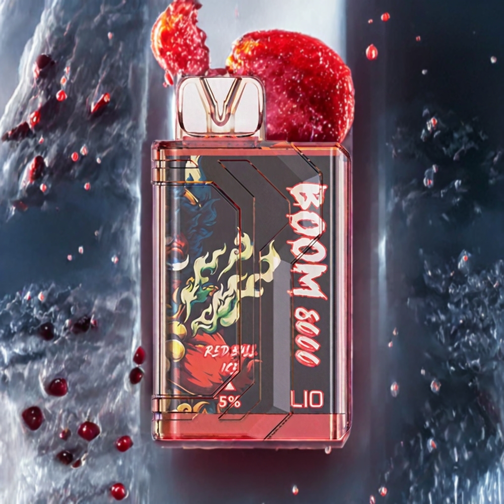 LIO BOOM PRO 8000 Puffs 15ml 5% Svensk Grossist Röd Tjur Is