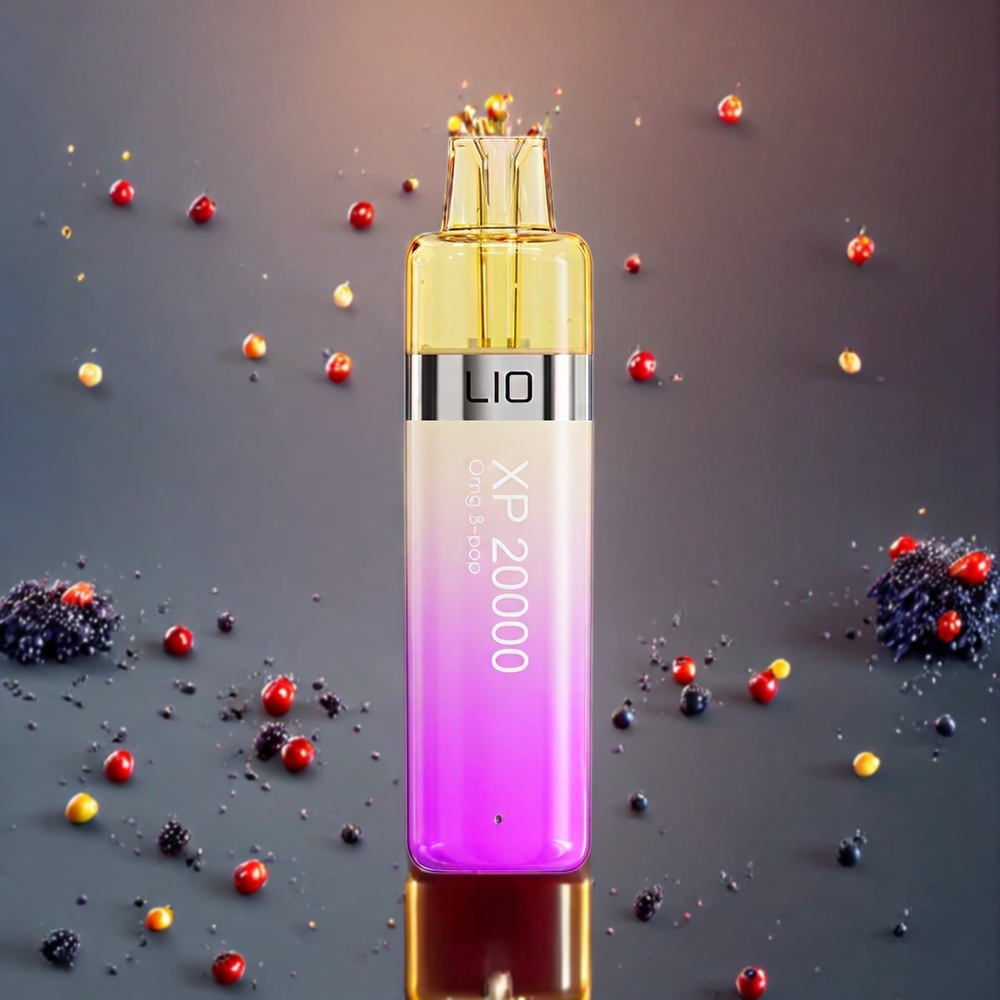 LIO XP 20000 Puffs Sverige Grossist Omg B Pop 12ML 50mg 900 mAh TYPE-C Justerbart Luftflöde PC SUS304