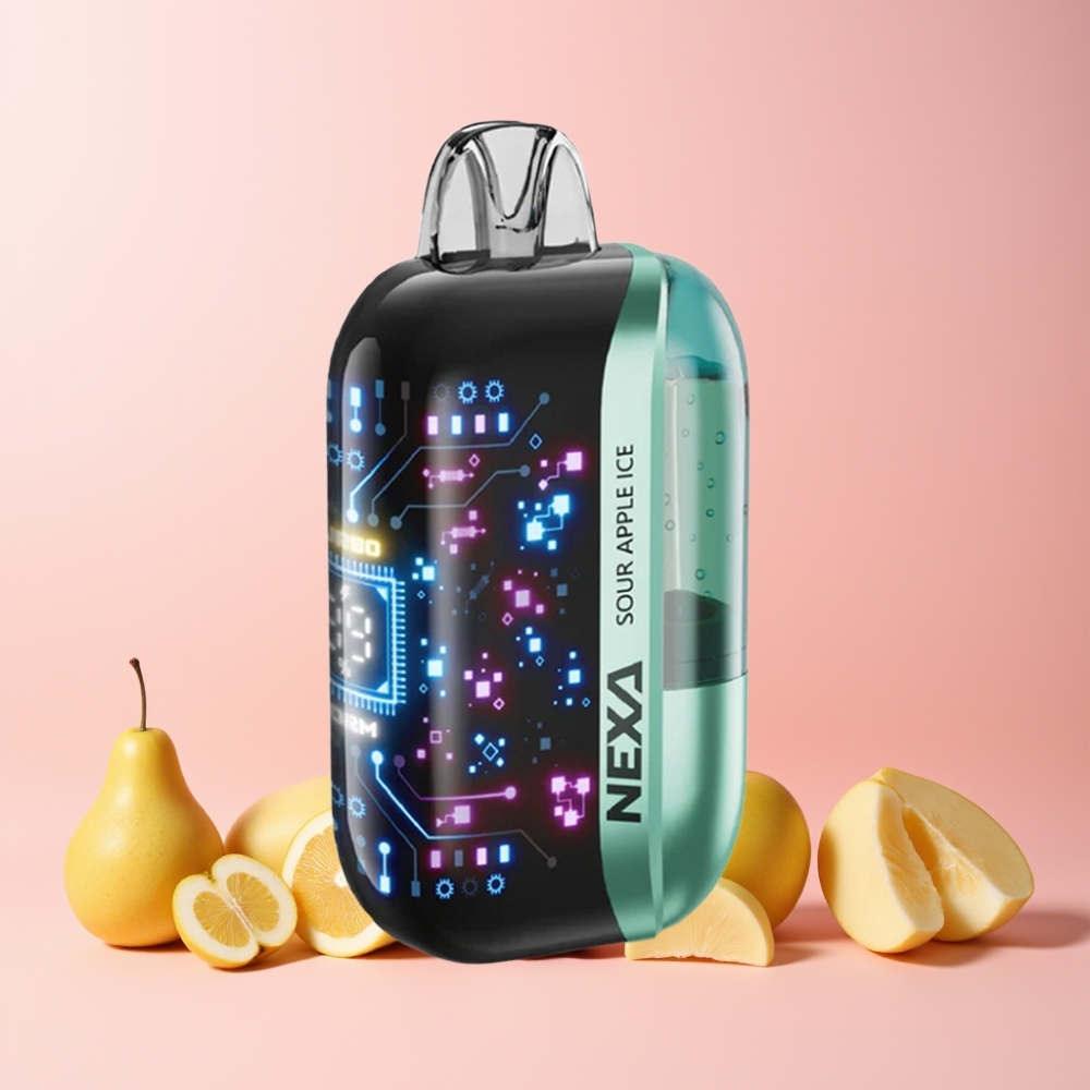 NEXA Ultra 50000 Puff 20ml 800mAh 5% Nikotin 0.9ohm Dual Mesh 3D Skärm Type-C Sverige Grossist Sur Äpple Is