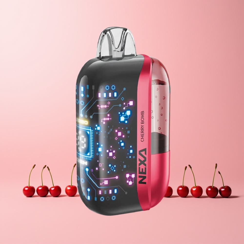 NEXA Ultra 50000 Puff 20ml 800mah 5% Nikotin 0.9ohm Dual Mesh 3D Curved Skärm Type-C Sverige Grossist Körsbär Bomp