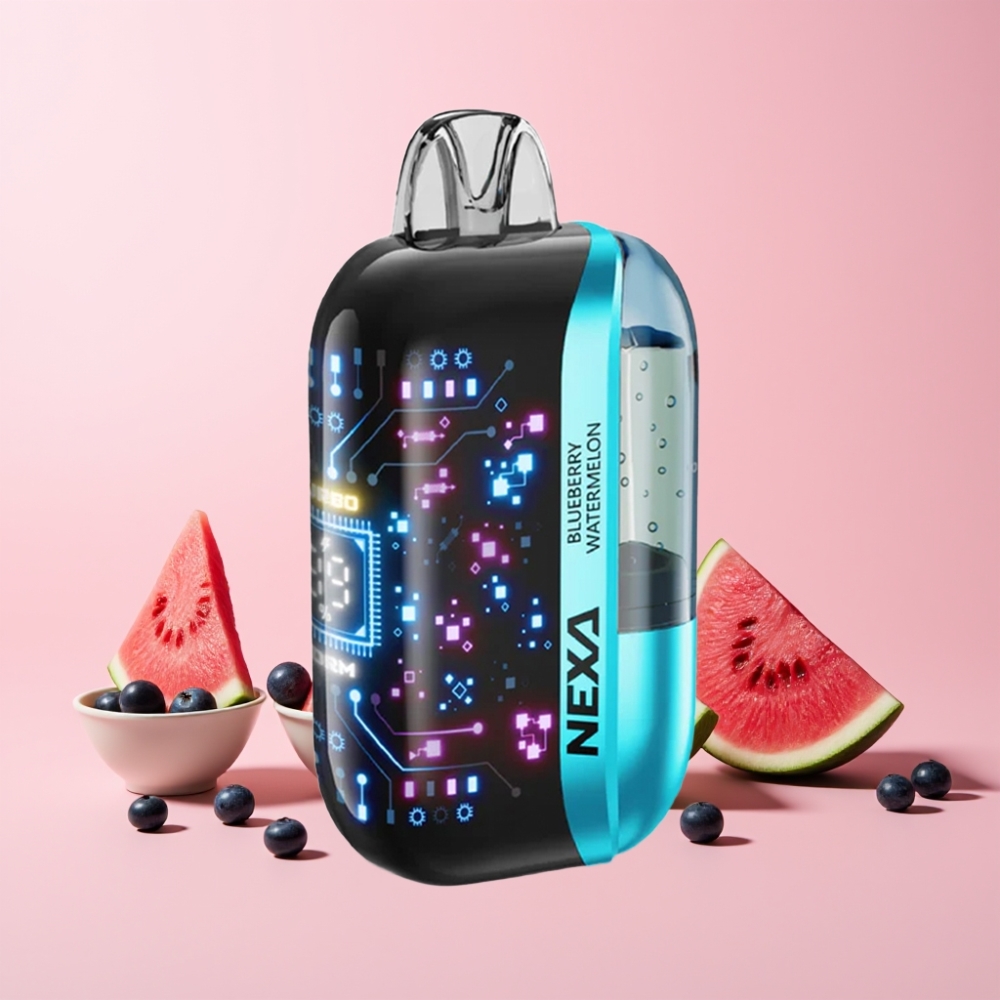 NEXA Ultra 50000 Puff 20ml 800mah 5% Nikotin 0.9ohm Dual Mesh 3D Skärm Type-C Sverige Grossist Blåbär Vattenmelon