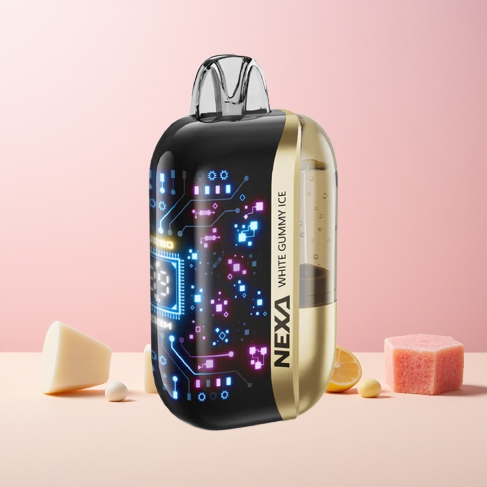 NEXA Ultra 50000 Puff 20ml 800mah 5% Nikotin 0.9ohm Dual Mesh Display Type-C Sverige Grossist Vit Gelégodis Is