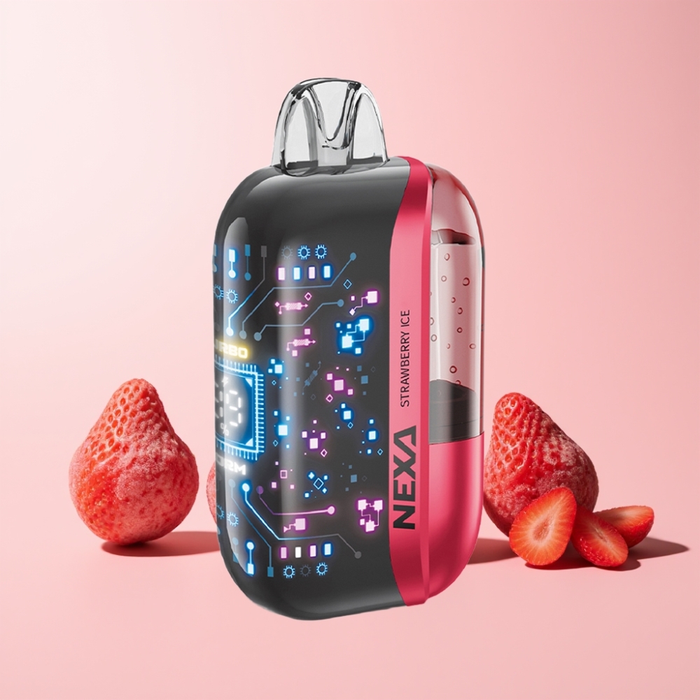 NEXA Ultra 50000 Puffar 20ml 800mah 5% Nikotin 0.9ohm Dual Mesh 3D Skärm Type-C Sverige Grossist Jordgubb Is