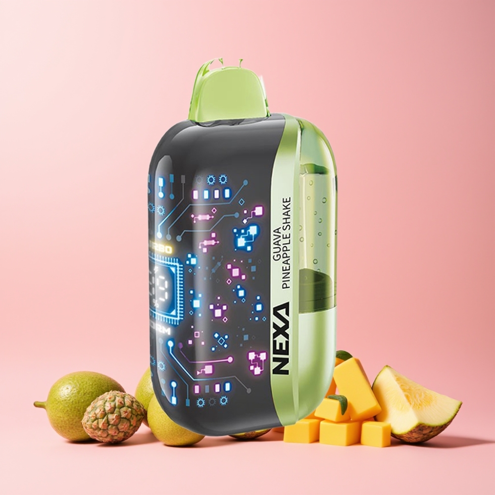 NEXA Ultra 50000 Puffar 20ml 800mah 5% Nikotin 0.9ohm Dual Mesh Skärm Typ-C Sverige Grossist Guava Ananas Shake