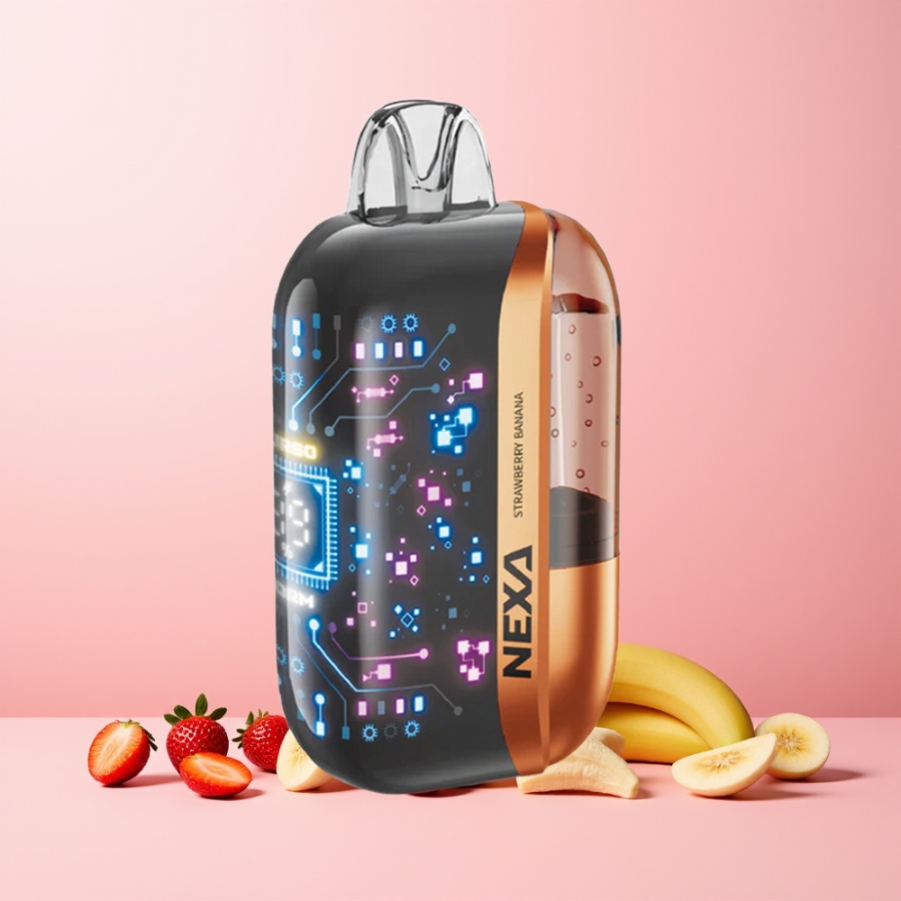 NEXA Ultra 50000 Puffs 20ml 800mah 5% 0.9ohm Dual Mesh 3d Skärm Type-C Sverige Grossist Jordgubb Banan